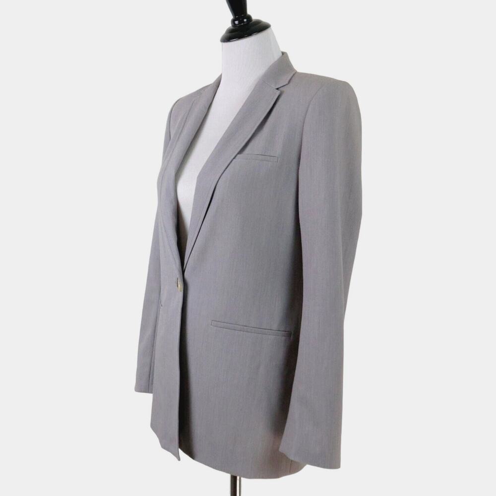 Laveer Size 2 Longline Single Breasted Blazer Jacket Light Gray